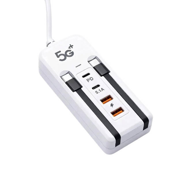 Мережевий багатофункціональний адаптер 26X-200 66W з двома USB-портами Білий