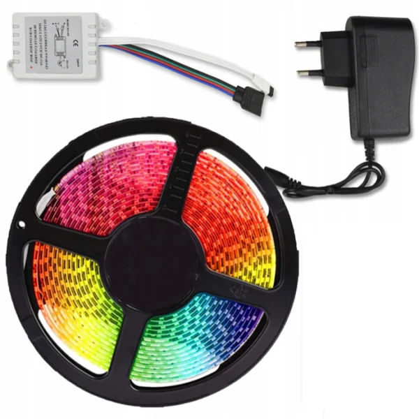 Світлодіодна стрічка 5050 300 LED RGB 5м з блоком живлення Велика