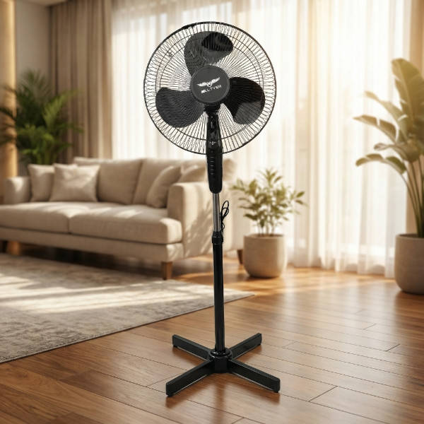 Вентилятор підлоговий 16", 3 швидкості Alfarid Fan Чорний