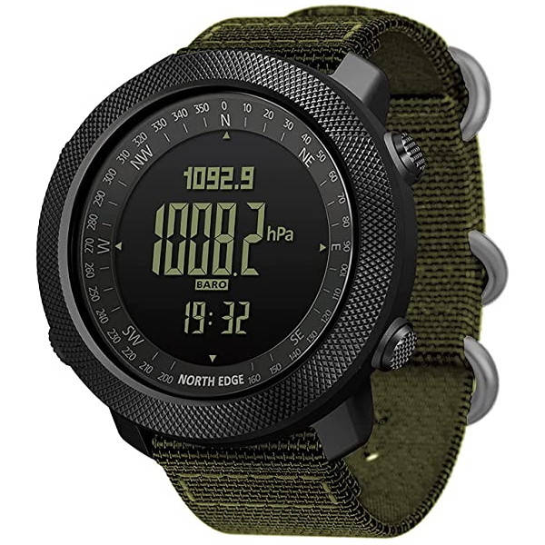 Годинник чоловічий тактичний North Edge Apache Green 5BAR змінний ремінець