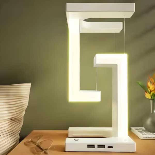 Нічник із бездротовою зарядкою Levitation Anti-Gravity Wireless Білий