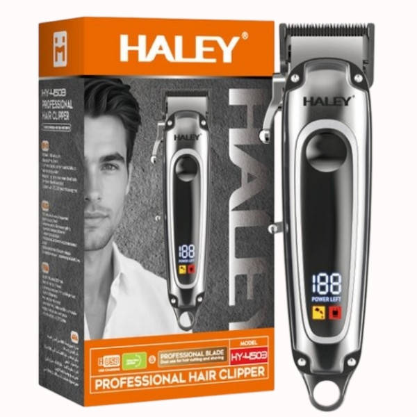 Тример для стрижки волосся та бороди Haley HY-4503 акумуляторна Сіра