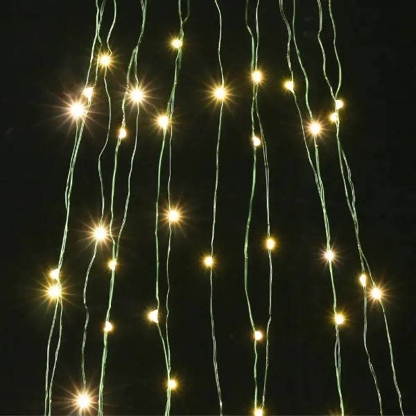 Гірлянда Кінський хвіст Феєрверк роса 20*3м 1800 LED Зелений дріт, тепле світло
