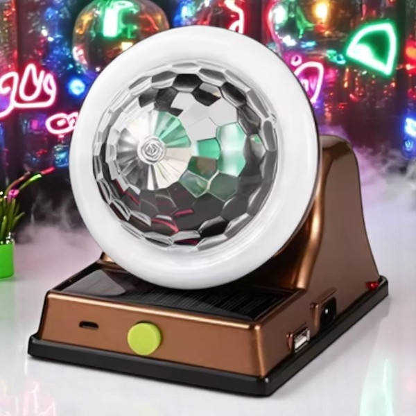 Диско-куля настільна міні 3888 Multifunctional table lamp 360 Золото