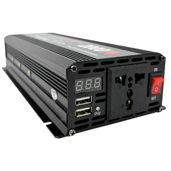 Перетворювач синусоїда DC-12V/AC-220V Sine з чистим синусом 2000W Чорний