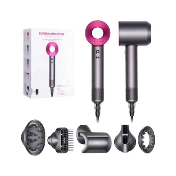 Фен-стайлер із 4 магнітними насадками + нова насадка гребінь Super Hair Dryer Сірий