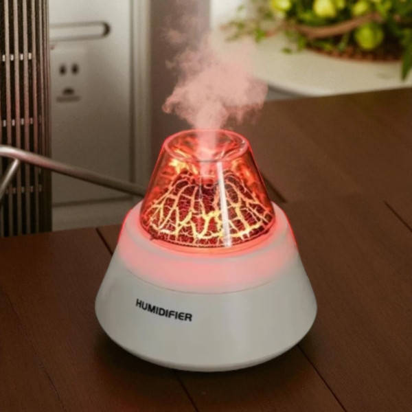 Зволожувач з підсвічуванням Вулкан круглий humidifier AND 1-55 Білий