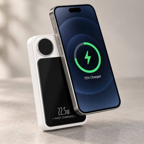 Power bank бездротовий з дисплеєм XIYT Y211Magsafe 22.5W + 15W 10000 mAh Білий