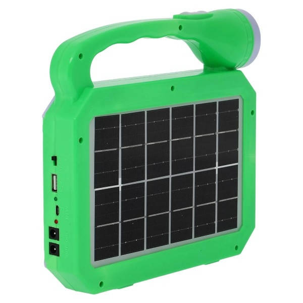 Ліхтар акумуляторний переносний із сонячною панеллю JA-2002 SOLAR CHARGING Салатовий