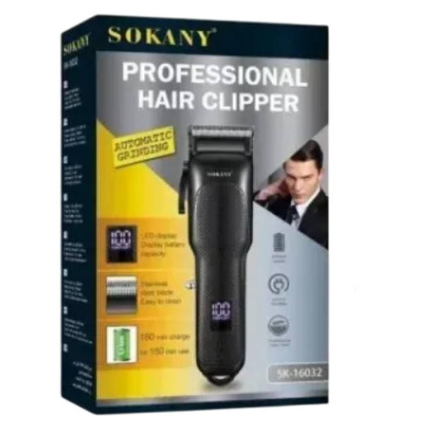 Машинка акумуляторна для стрижки волосся з насадками SOKANY SK-16032 Чорна