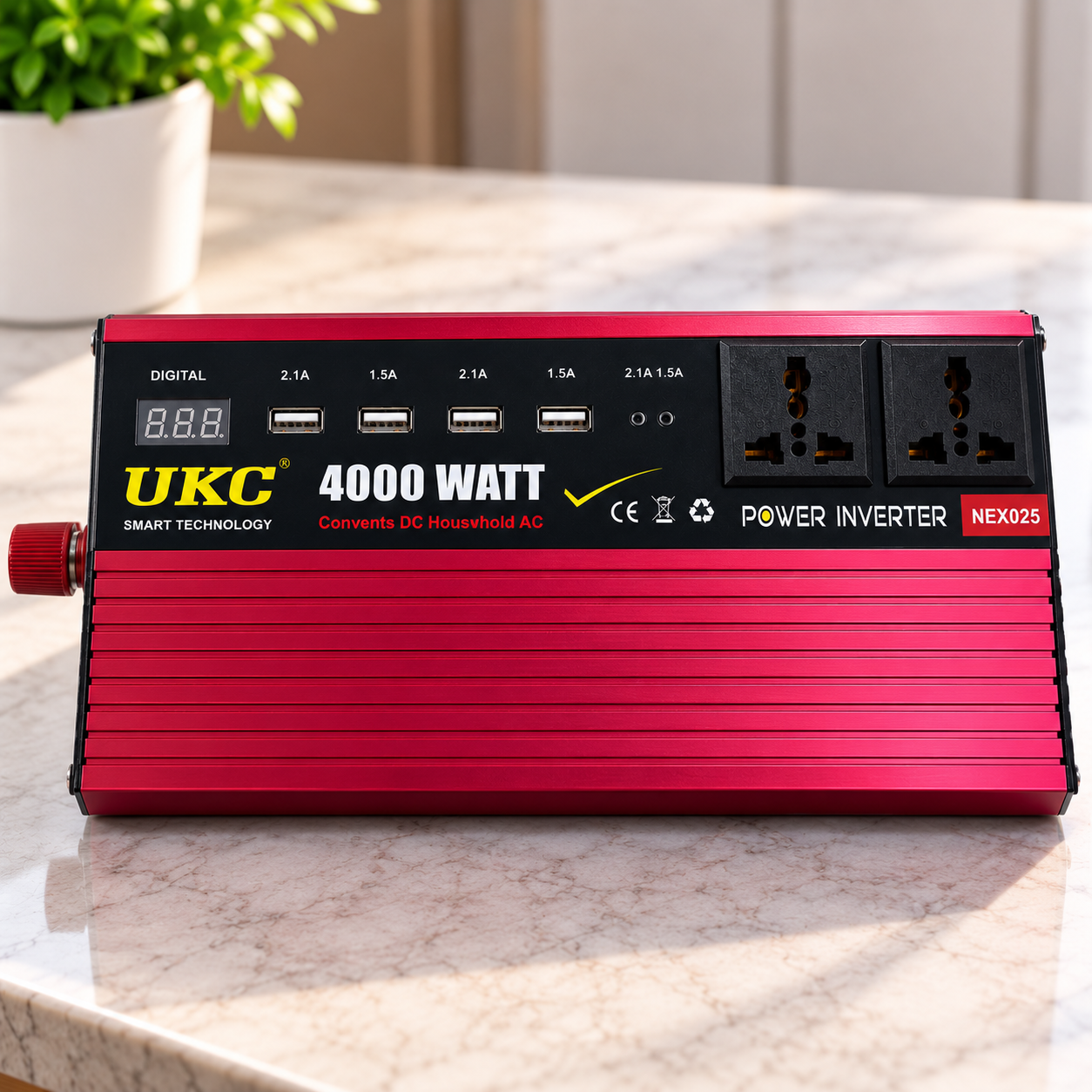 Перетворювач UKC AR-4000M AC/DC AR 4000W 24-220V Червоний