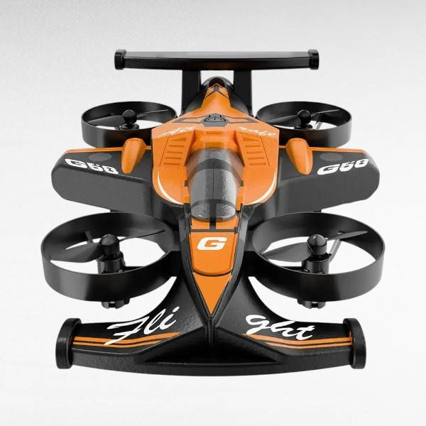 Дрон-машинка радіокерована пінопластова F1 G58 Чорна з оранжевим