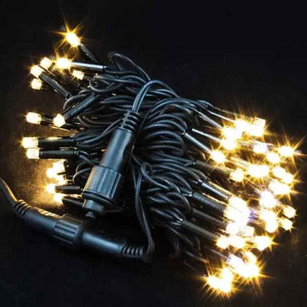 Гірлянда вулична лінійна 220V 100LED 10м 4550 AND 87-10 Чорний дріт, тепле світло