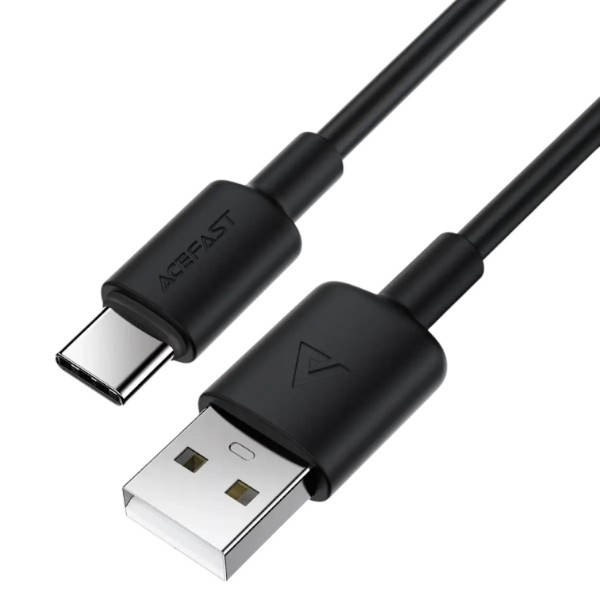 Кабель ACEFAST C25-04 USB-A на USB-C silicone charging data cable Чорний