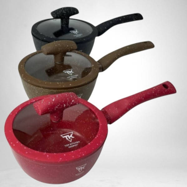 Набір посуду з кришками з антипригарним покриттям 10 предметів Тор Kitchen ТК00100 Червоний