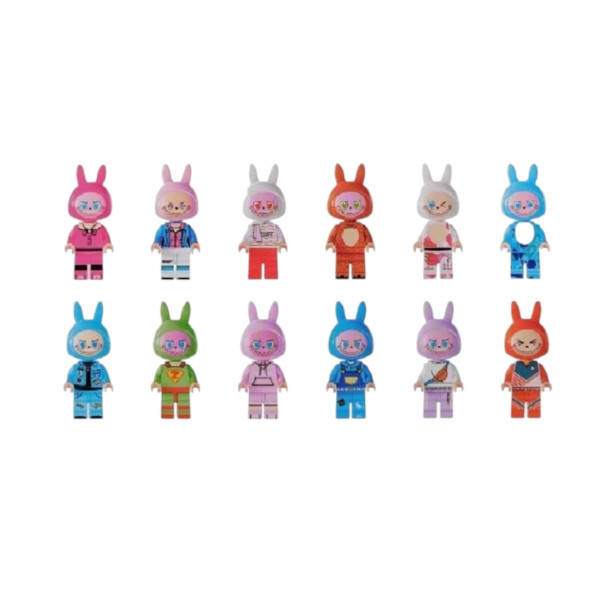 Набір фігурок 12шт Labubu Building block toy 44001 Різнокольорові