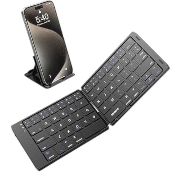 Клавіатура портативна складна Bluetooth для Android, IOS BT HB 028 Чорна