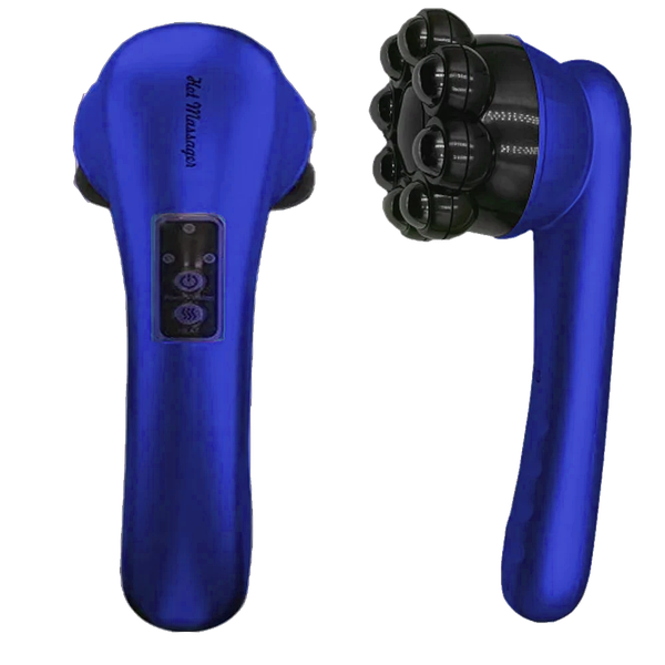 Інфрачервоний антицелюлітний вібромасажер із підігрівом Magnetic Heat Massager Синій