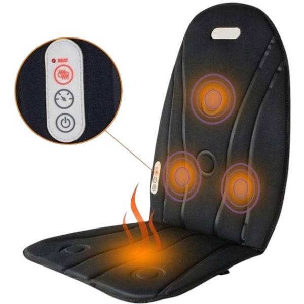 Накидка масажна з підігрівом в автомобіль 12/220V Massage JB-100D LY60 Чорна