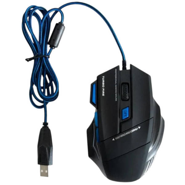 Мишка комп'ютерна GAMING MOUSE MS-7 Чорна із синім