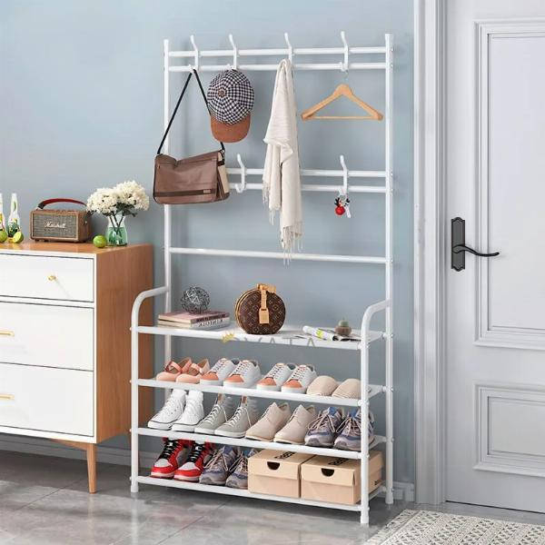 Збірна вішалка 2 в 1 для одягу та підставка для взуття "Multi-functional shoe and hat rack&quot