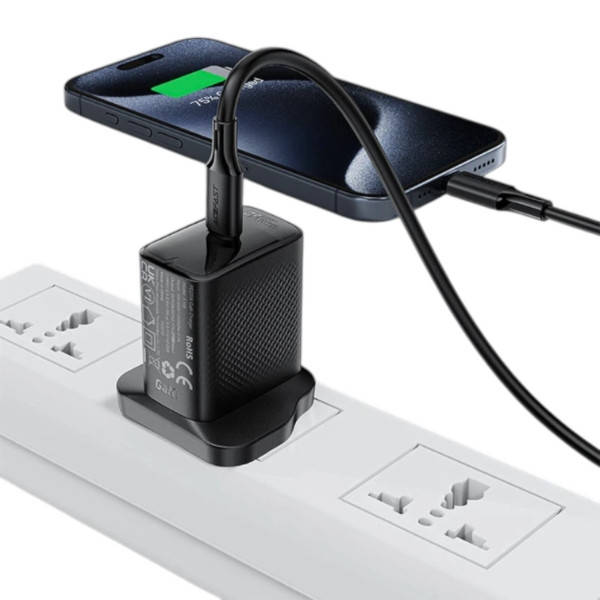 Кабель ACEFAST C25-03 USB-C to USB-C silicone charging data cable Чорний
