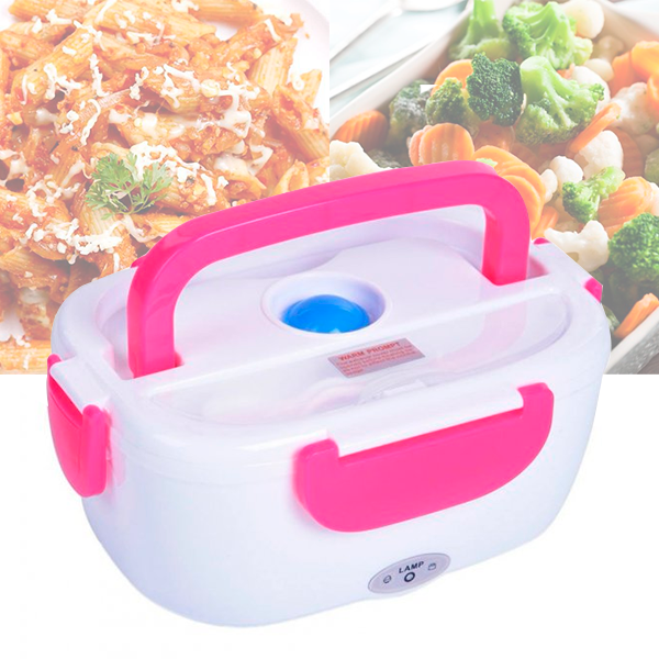 Ланч-бокс Electric Lunch Box з підігрівом 2 в 1 220 В Рожевий