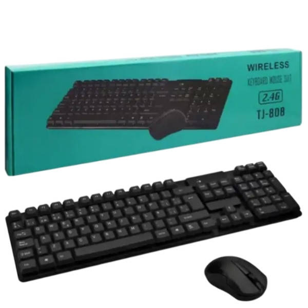 Клавіатура бездротова KeyBoard + Мишка Wireless TJ 808 Чорна