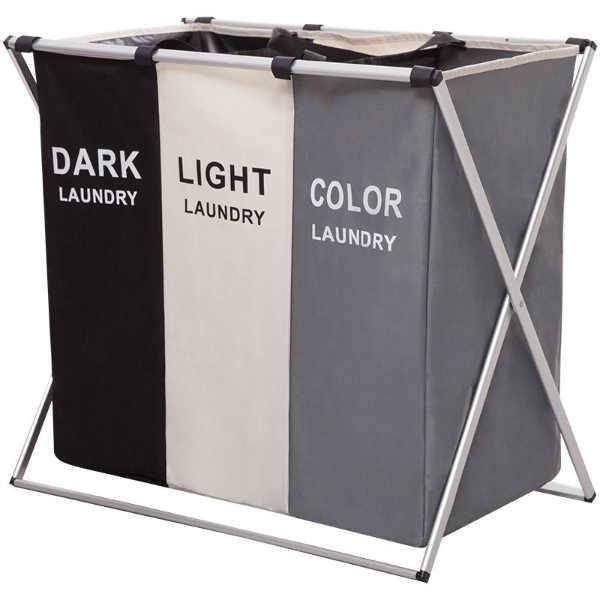 Кошик для білизни розкладний з 3 відсіками Laundry Basket