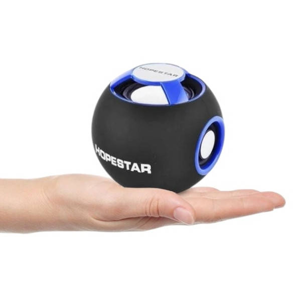 Bluetooth-колонка акумуляторна з вбудованим FM-приймачем Li-pol 500mAh Hopestar H46 Чорна з синім