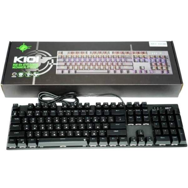 Клавіатура ігрова з підсвічуванням RGB 104 клавіші K101 Чорна