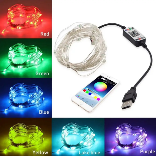 Гірлянда 5м 50LED RGB+додаток