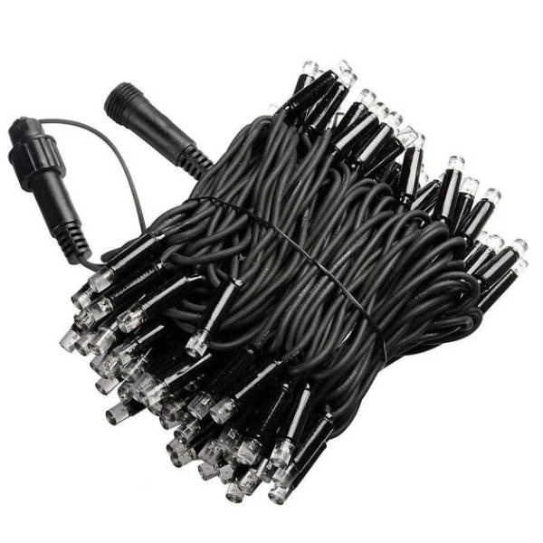 Гірлянда вулична лінійна 8м 80LED 220V wire still 4487 AND 10-5 Чорний дріт, червоне світло