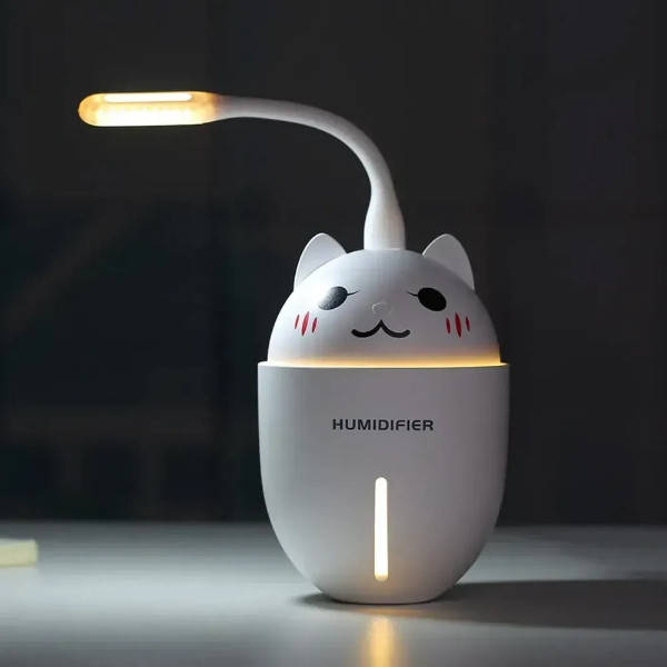 Зволожувач повітря та нічник 2в1 Humidifiers Cat Білий