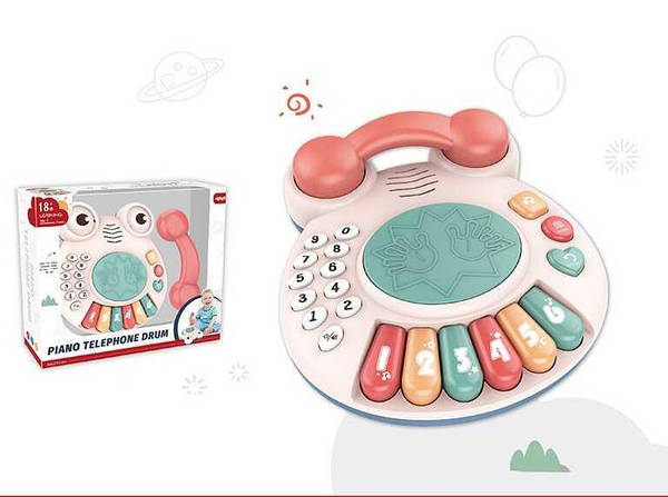 Іграшка телефон Жабка піаніно з піснями Piano Telephone Drum