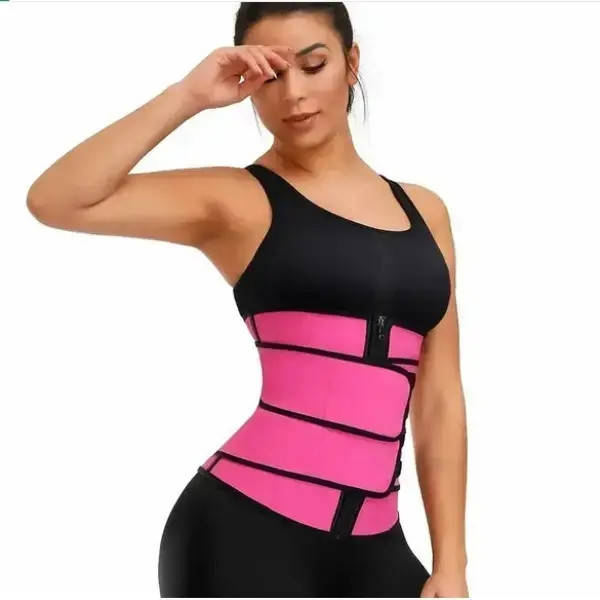 Потяг для схуднення, що стягує Waist training corset Рожево-чорний XXL