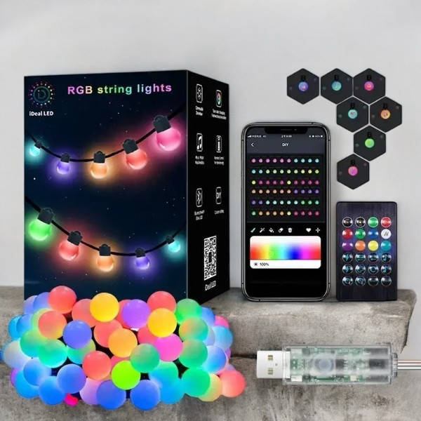 Гірлянда Матова кулька 10м з додатком APP Bluetooth USB + пульт SFK-03