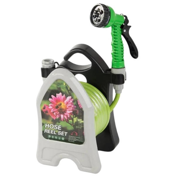 Шланг садовий ROLL GARDEN на тримачі з пістолетом-розпилювачем 10м Зелений