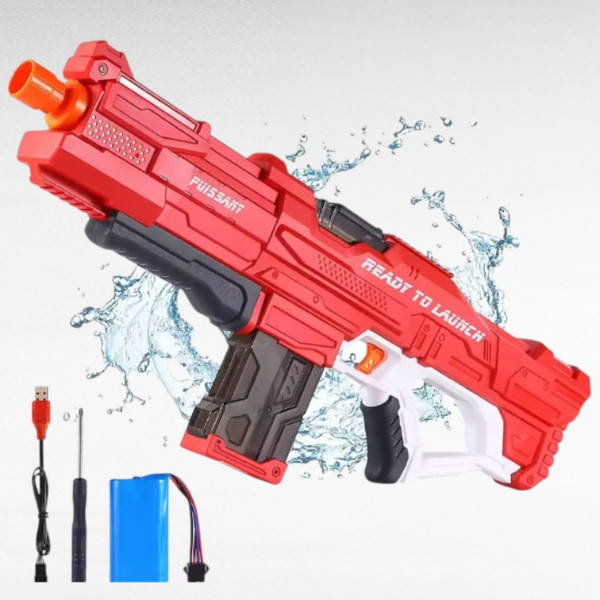 Пістолет-бластер водяний акумуляторний 600мл Combat Water Gun Червоний