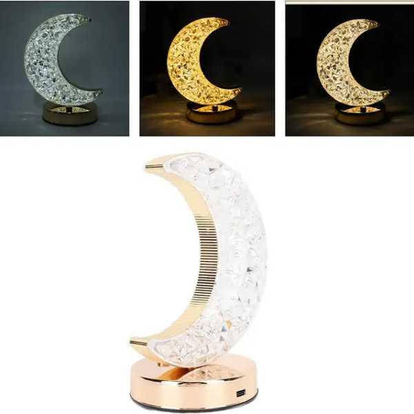 Лампа-нічник кристальний Півмісяць Creative Table Lamp 3 режими