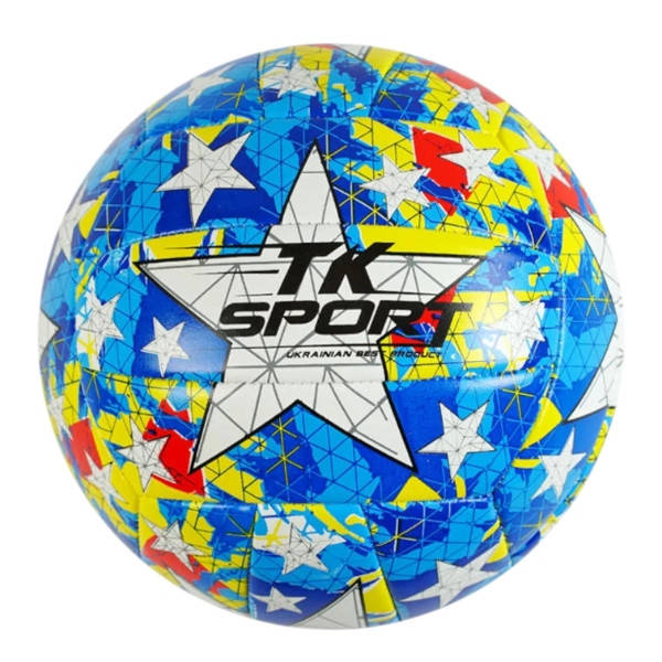 М'яч волейбольний PVC 280-300гр №5 C 62439 TK Sport Блакитний з білим