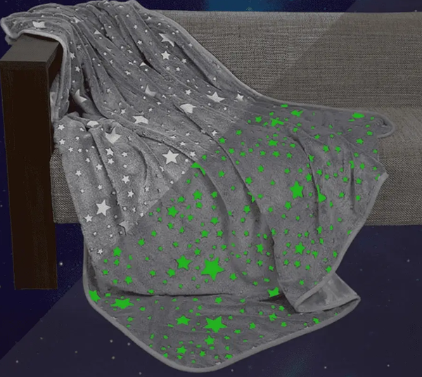 Дитяча флуоресцентна ковдра Зірки Magic Blanket 100Х150 Сіра