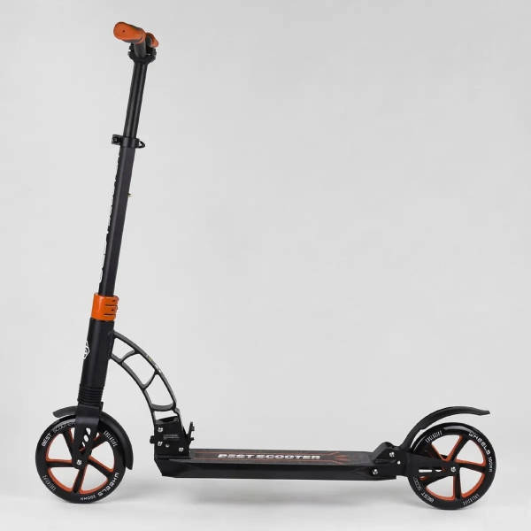 Самокат двоколісний 2 амортизатори колеса 20см 23023 Best Scooter Помаранчевий