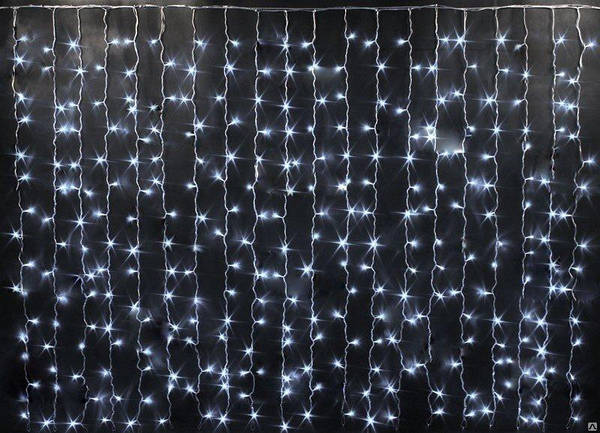 Xmas Гірлянда Водоспад Білий 240 LED (прозорий провід, 2.5*1.5)