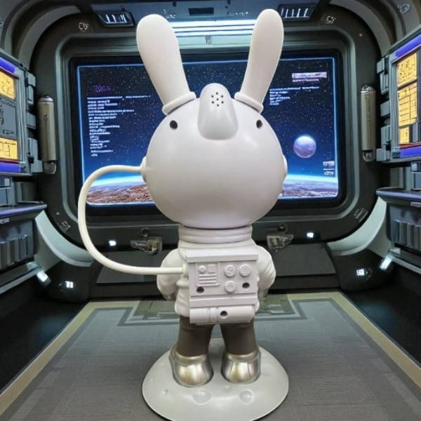 Нічник зоряне небо із пультом Заєць Moon Bunny Білий Нічник зоряне небо із пультом