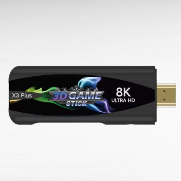 Ігрова приставка із двома джойстиками Game Stick X3 Plus Чорна з білим