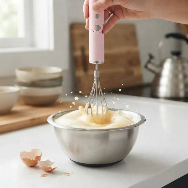 Міксер електричний бездротовий 3в1 Mixer Рожевий