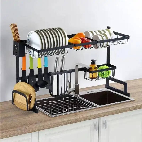 Стелаж кухонний сушарка для посуду метал+пластик Storage Shelf Sink storage rack XL-738