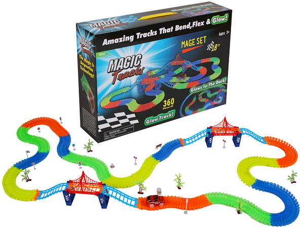 Гоночний Трек Magic Tracks 360 деталей glow track (з містками)