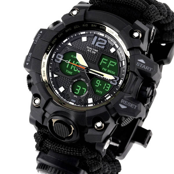 Годинники чоловічі тактичні Besta Life Pro AllBlack з компасом